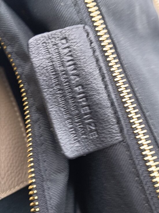 DIVINA FERENZE Beige and Caramel Leather Backpack Purse w/ Gold Color Hardware main image 6